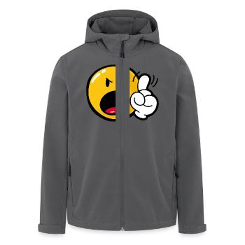Smiley Anger Cross - Recycelte Männer Softshell-Jacke von Stanley/Stella - Anthrazit - Vorne - AI Model Male 185 light (185cm)