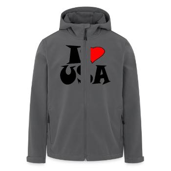 Amerika - I Love Usa - Recycelte Männer Softshell-Jacke von Stanley/Stella - Anthrazit - Vorne - AI Model Male 185 light (185cm)