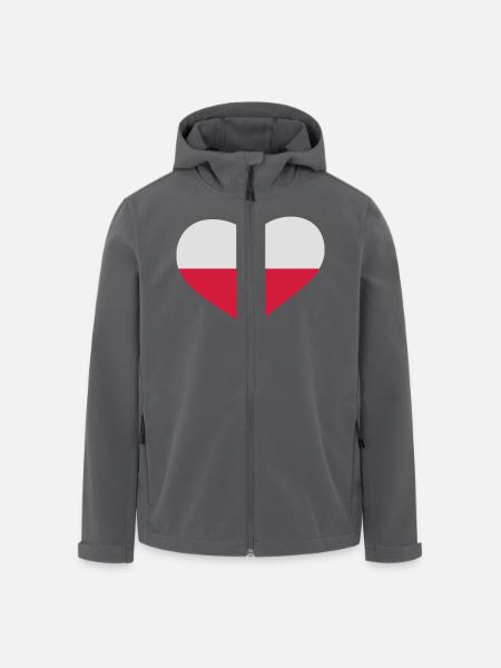 Polen Herz; Heart Poland - Recycelte Männer Softshell-Jacke von Stanley/Stella - Anthrazit