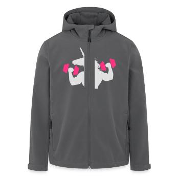 Unicorn Lifting Team Body Building Einhorn Muskeln - Recycelte Männer Softshell-Jacke von Stanley/Stella - Anthrazit - Vorne - AI Model Male 185 light (185cm)