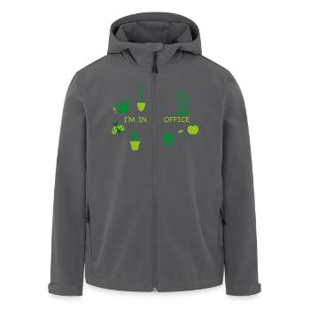 Garten - ich bin in meinem Büro - Recycelte Männer Softshell-Jacke von Stanley/Stella - Anthrazit - Vorne - AI Model Male 185 light (185cm)