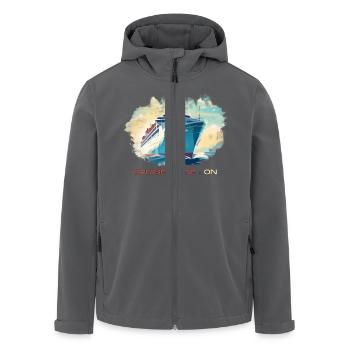 Cruise-Modus Ein | Fans von Kreuzfahrten - Recycelte Männer Softshell-Jacke von Stanley/Stella - Anthrazit - Vorne - AI Model Male 185 light (185cm)
