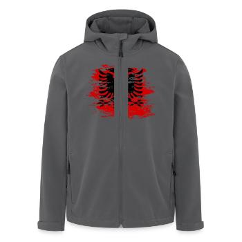 Albanien Flagge used - Recycelte Männer Softshell-Jacke von Stanley/Stella - Anthrazit - Vorne - AI Model Male 185 light (185cm)