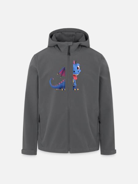 Ein niedliches Drachen Monster mit langer Zunge - Recycelte Männer Softshell-Jacke von Stanley/Stella - Anthrazit
