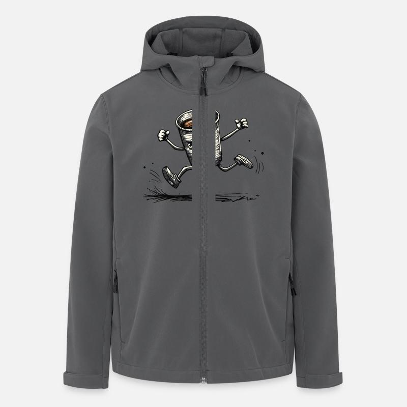 KAFFEE - Recycelte Männer Softshell-Jacke von Stanley/Stella - Anthrazit