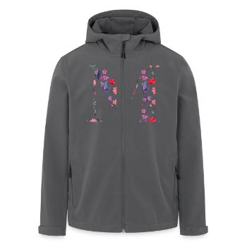 Personalisierter Blumenbuchstabe M - Geschenkidee - Recycelte Männer Softshell-Jacke von Stanley/Stella - Anthrazit - Vorne - AI Model Male 185 light (185cm)