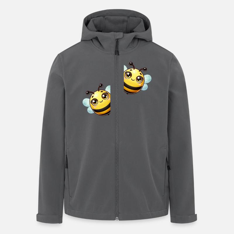 Bee Comic - Men’s Recycled Softshell Jacket by Stanley/Stella - anthracite