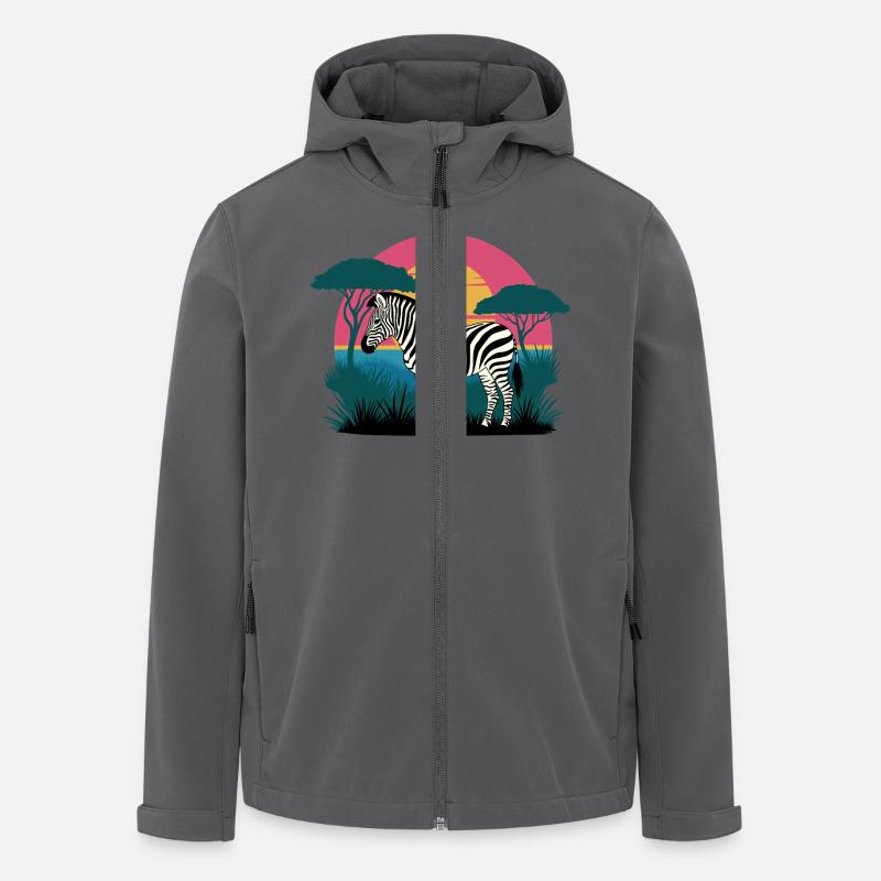 Sunset Zebra - Recycelte Männer Softshell-Jacke von Stanley/Stella - Anthrazit