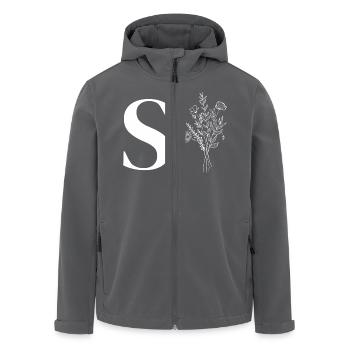 Minimalistische Blumen - Recycelte Männer Softshell-Jacke von Stanley/Stella - Anthrazit - Vorne - AI Model Male 185 light (185cm)