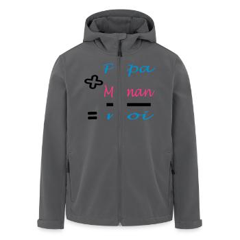 Papa plus Mama - Recycelte Männer Softshell-Jacke von Stanley/Stella - Anthrazit - Vorne - AI Model Male 185 light (185cm)