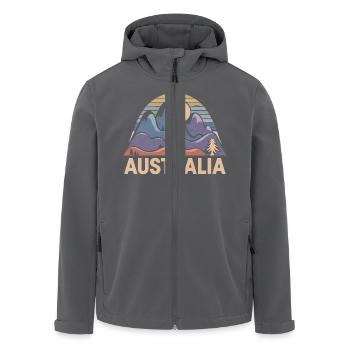 Australien Australien Abstrakte Berge Geschenk - Recycelte Männer Softshell-Jacke von Stanley/Stella - Anthrazit - Vorne - AI Model Male 185 light (185cm)