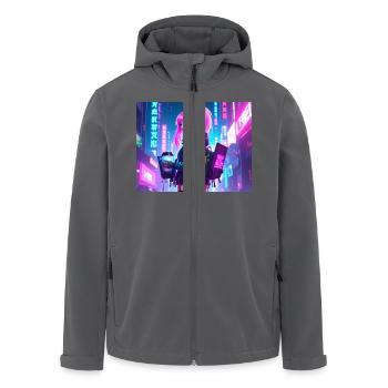 Cyber DJ Coder – Beats, Bytes & Blinks - Recycelte Männer Softshell-Jacke von Stanley/Stella - Anthrazit - Vorne - AI Model Male 185 light (185cm)