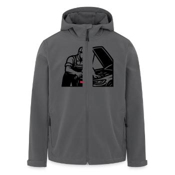 Auto Kfz Mechaniker - Recycelte Männer Softshell-Jacke von Stanley/Stella - Anthrazit - Vorne - AI Model Male 185 light (185cm)