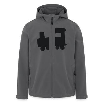 Zug - Lokomotive - Lok - Recycelte Männer Softshell-Jacke von Stanley/Stella - Anthrazit - Vorne - AI Model Male 185 light (185cm)