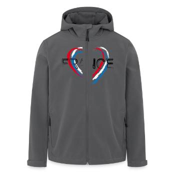 herz01 Frankreich France - Recycelte Männer Softshell-Jacke von Stanley/Stella - Anthrazit - Vorne - AI Model Male 185 light (185cm)