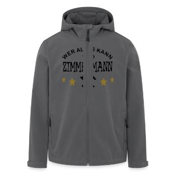 wer alles kann Zimmermann - Recycelte Männer Softshell-Jacke von Stanley/Stella - Anthrazit - Vorne - AI Model Male 185 light (185cm)