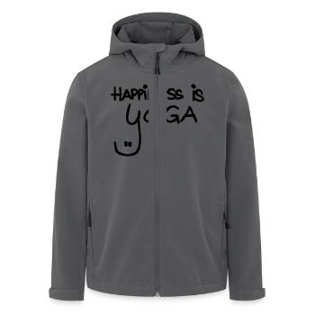 happiness is yoga - Recycelte Männer Softshell-Jacke von Stanley/Stella - Anthrazit - Vorne - AI Model Male 185 light (185cm)