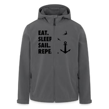 Eat. Sleep. Sail. Repeat. - Recycelte Männer Softshell-Jacke von Stanley/Stella - Anthrazit - Vorne - AI Model Male 185 light (185cm)