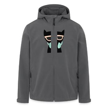 Hipster Katze - Recycelte Männer Softshell-Jacke von Stanley/Stella - Anthrazit - Vorne - AI Model Male 185 light (185cm)