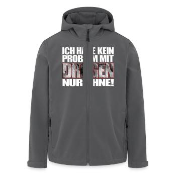 ich habe kein Problem mit Drogen nur ohne! Spruch - Recycelte Männer Softshell-Jacke von Stanley/Stella - Anthrazit - Vorne - AI Model Male 185 light (185cm)
