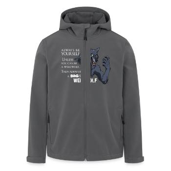 Always a werewolf - weiß - Recycelte Männer Softshell-Jacke von Stanley/Stella - Anthrazit - Vorne - AI Model Male 185 light (185cm)