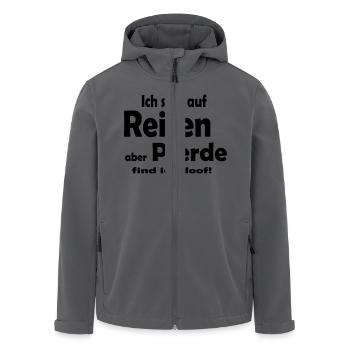 Ich steh auf Reiten - Recycelte Männer Softshell-Jacke von Stanley/Stella - Anthrazit - Vorne - AI Model Male 185 light (185cm)