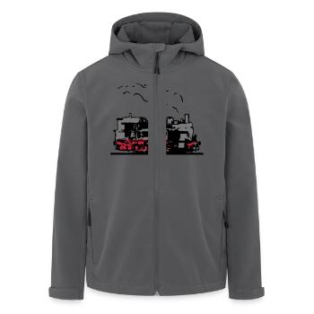 dampflok lokomotive alt romantik - Recycelte Männer Softshell-Jacke von Stanley/Stella - Anthrazit - Vorne - AI Model Male 185 light (185cm)