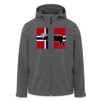 Moose - Elch - Norway Flag - Recycelte Männer Softshell-Jacke von Stanley/Stella - Anthrazit - Vorne - AI Model Male 185 light (185cm)