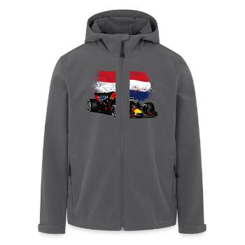 Racecar - Holland Flag - Recycelte Männer Softshell-Jacke von Stanley/Stella - Anthrazit - Vorne - AI Model Male 185 light (185cm)