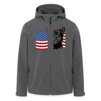 Chihuahua Amerika Fahne Hunde Wilsigns - Recycelte Männer Softshell-Jacke von Stanley/Stella - Anthrazit - Vorne - AI Model Male 185 light (185cm)