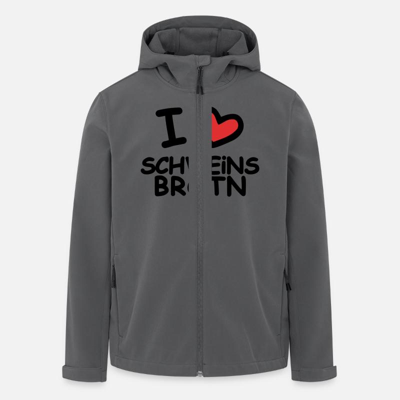 I Love Schweinsbrotn - Recycelte Männer Softshell-Jacke von Stanley/Stella - Anthrazit