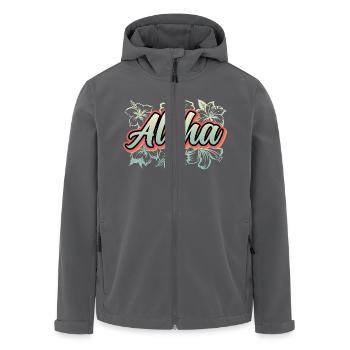 Aloha Urlaub Hawaii Geschenk - Recycelte Männer Softshell-Jacke von Stanley/Stella - Anthrazit - Vorne - AI Model Male 185 light (185cm)
