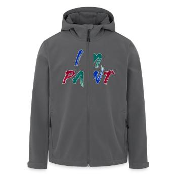 I'M PAINT - I Love to Finger Paint – Fingerfarben - Recycelte Männer Softshell-Jacke von Stanley/Stella - Anthrazit - Vorne - AI Model Male 185 light (185cm)