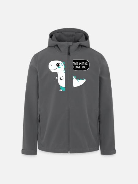 Rawr bedeutet, dass ich dich liebe - Recycelte Männer Softshell-Jacke von Stanley/Stella - Anthrazit