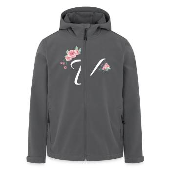 Buchstabe v Blumen - Recycelte Männer Softshell-Jacke von Stanley/Stella - Anthrazit - Vorne - AI Model Male 185 light (185cm)