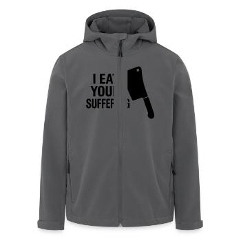 I eat your suffering | Pig Pain - Recycelte Männer Softshell-Jacke von Stanley/Stella - Anthrazit - Vorne - AI Model Male 185 light (185cm)