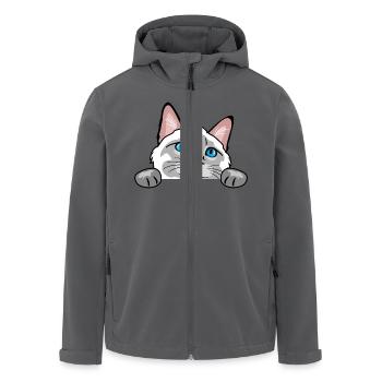 Neugierige Siamkatze - Recycelte Männer Softshell-Jacke von Stanley/Stella - Anthrazit - Vorne - AI Model Male 185 light (185cm)