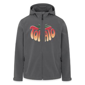 Tomate - Cooles Gemüse Logo - Recycelte Männer Softshell-Jacke von Stanley/Stella - Anthrazit - Vorne - AI Model Male 185 light (185cm)