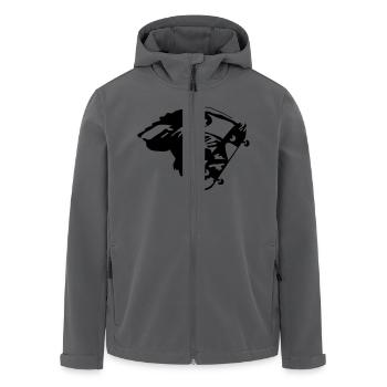 Weiß/schwarz Jumping Scater Langarmshirts - Recycelte Männer Softshell-Jacke von Stanley/Stella - Anthrazit - Vorne - AI Model Male 185 light (185cm)