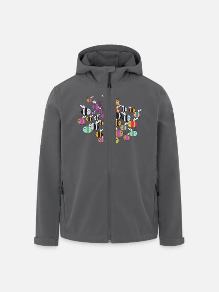 Bienenschwarm bunt - Recycelte Männer Softshell-Jacke von Stanley/Stella - Anthrazit