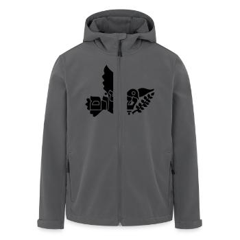 Shalom 'n Taube / shalom 'n dove (1c) - Recycelte Männer Softshell-Jacke von Stanley/Stella - Anthrazit - Vorne - AI Model Male 185 light (185cm)