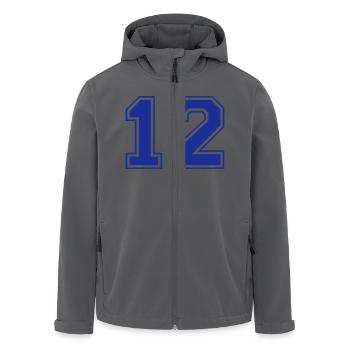 12 - Nummer - Zahl - Recycelte Männer Softshell-Jacke von Stanley/Stella - Anthrazit - Vorne - AI Model Male 185 light (185cm)