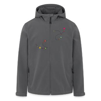 Ornament mit Blumen, Herz und Punkten - Recycelte Männer Softshell-Jacke von Stanley/Stella - Anthrazit - Vorne - AI Model Male 185 light (185cm)