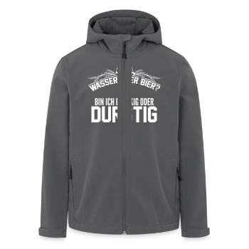 Bier - Wasser oder Bier - Recycelte Männer Softshell-Jacke von Stanley/Stella - Anthrazit - Vorne - AI Model Male 185 light (185cm)