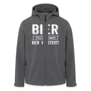 AD Bier stellt keine Fragen - Geburtstags Geschenk - Recycelte Männer Softshell-Jacke von Stanley/Stella - Anthrazit - Vorne - AI Model Male 185 light (185cm)