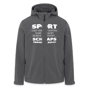 Sport Schnaps - Recycelte Männer Softshell-Jacke von Stanley/Stella - Anthrazit - Vorne - AI Model Male 185 light (185cm)