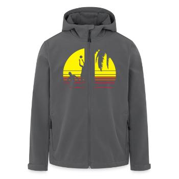BEACH VOLLEY PALME - Recycelte Männer Softshell-Jacke von Stanley/Stella - Anthrazit - Vorne - AI Model Male 185 light (185cm)
