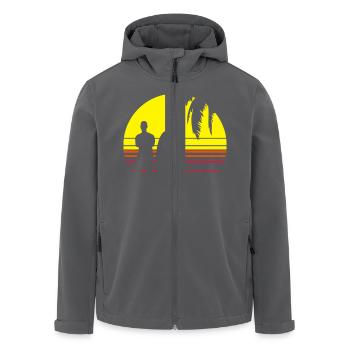 BEACH SURFING BOY PALME - Recycelte Männer Softshell-Jacke von Stanley/Stella - Anthrazit - Vorne - AI Model Male 185 light (185cm)