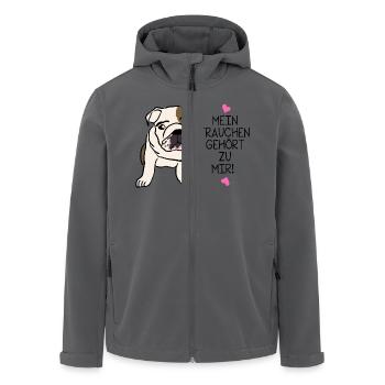 englische Bulldogge - Recycelte Männer Softshell-Jacke von Stanley/Stella - Anthrazit - Vorne - AI Model Male 185 light (185cm)