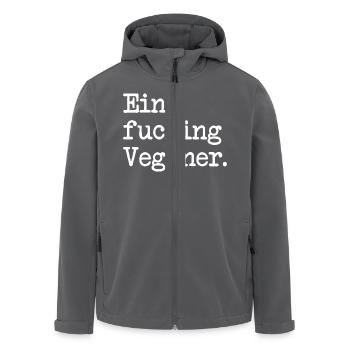 Ein fucking Veganer - Recycelte Männer Softshell-Jacke von Stanley/Stella - Anthrazit - Vorne - AI Model Male 185 light (185cm)